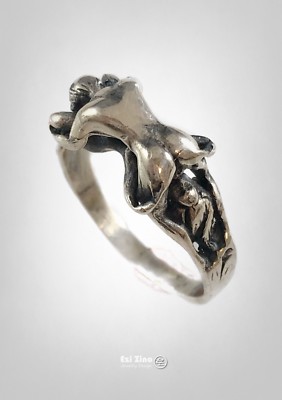 Kama Sutra Sex Position 69 Solid Sterling Silver 925 Oxisized  