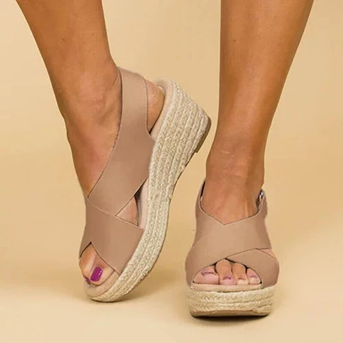 Sandalias de mujer plataforma zapatos tacón de cuña ocio cómodas sandalias DE - Imagen 5 de 8