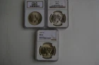 3-NGC MS 63 Peace Dollars DATE RUN 1922/23/24