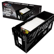 BCW Black Long Comic Book Box Bins Heavy Duty Acid Free Plastic Holds 300 Comics