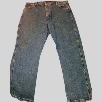 Wrangler FR Mens 42x30 Jeans Flame Resistant 13 Original Stonewashed Denim CAT2 
