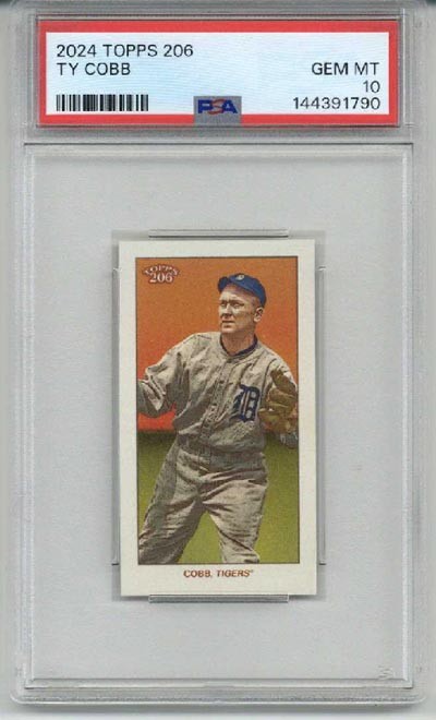 2024 TOPPS 206 TY COBB CARD DETROIT TIGERS PSA 10 LOW POP RARE