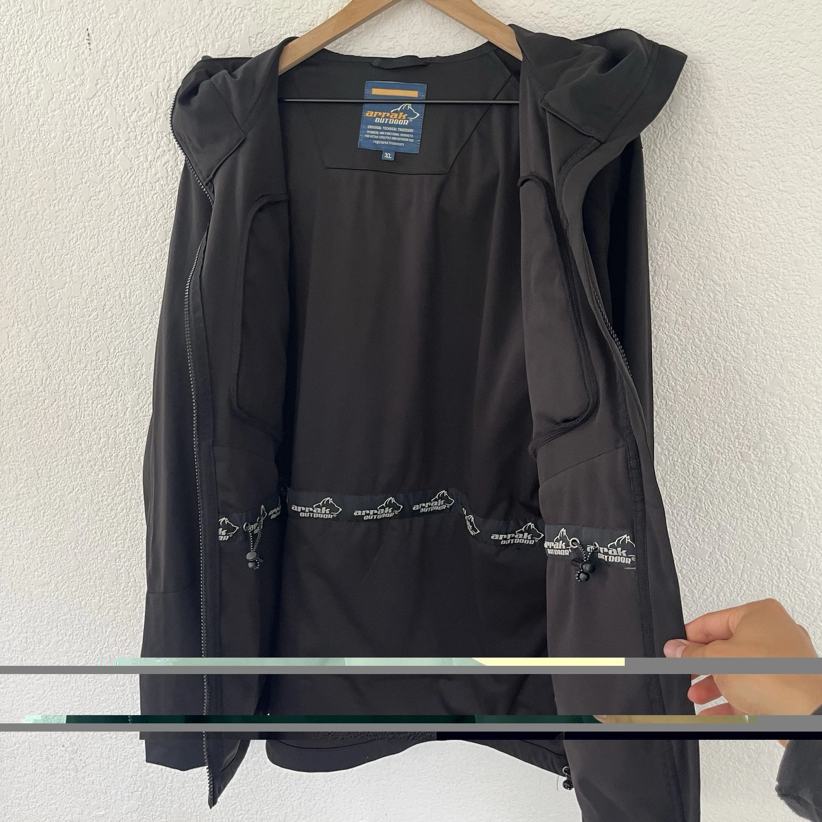 Arrak Outdoor AKKA Mens XL Softshell Jacket WP-3000 Black Sweden - product detail image 17