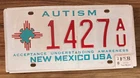 NEW MEXICO GRAPHIC SPECIALTY  LICENSE PLATE " 1427 AU " AUTISM AUTISTIC NM