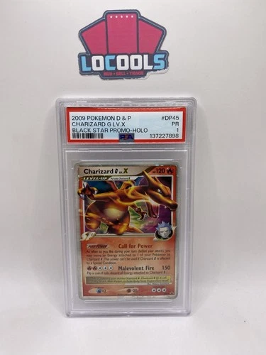 2009 POKEMON DIAMOND & PEARL BLACK STAR PROMO HOLO #DP45 CHARIZARD G LV.X PSA 1