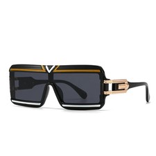 Oversized Rectangle Sunglasses UV400 One Piece Lens Riding Outdoor Glasses