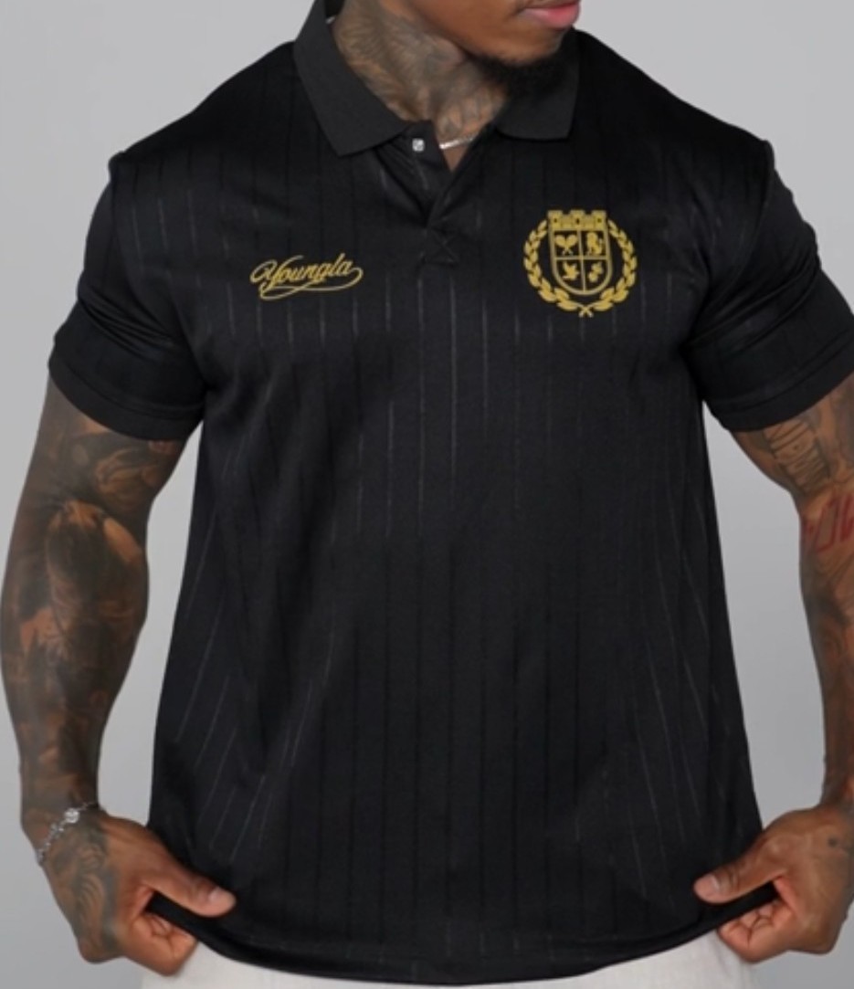 Polo de fútbol para hombre Youngla 'Old Money' XL negro AGOTADO