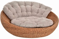 XXL Sitzmuschel aus echtem Rattan Rattan Sonneninsel Sitzschale (Groß, Natur)