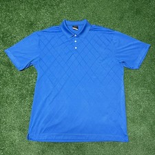 Nike Golf Fit Dry Men Short Sleeve Polo Shirt XL Blue Diamond Logo Performance