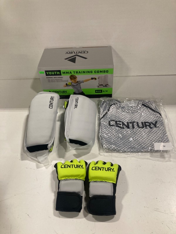 Century Youth MMA Training Combo Size S/M Rashguard Gloves Shinguards Brand New
