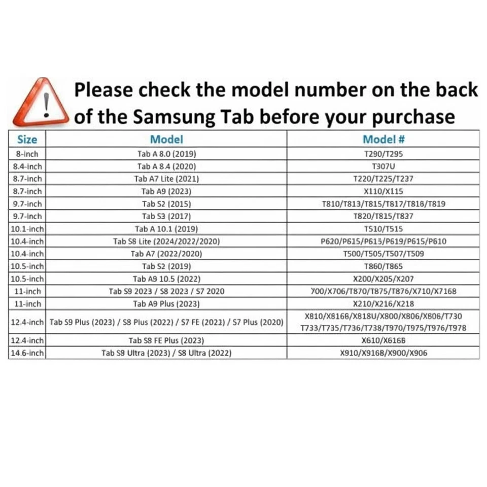 Case for Samsung Galaxy Tab A7/A /S4 T500/T515/T580/T590/T830 Tablet Stand Cover - Image 2 of 4