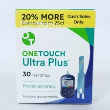 One Touch Ultra Plus 30ct Test Strips (New) 02/2026+