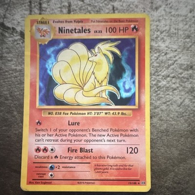 Pokémon TCG Ninetales 15/108 Holo Stage 1 Fox Card 2016 100 HP Ken