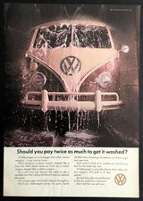 1967 VW Van VOLKSWAGEN vintage AD *Twice as Much to Get it Washed* Station Wagon