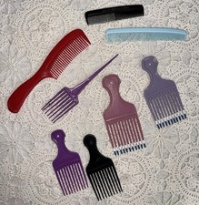 Vintage 1975 GOODY Unbreakable Hair Lift Pick Comb Ace More LOT of 8 Comb