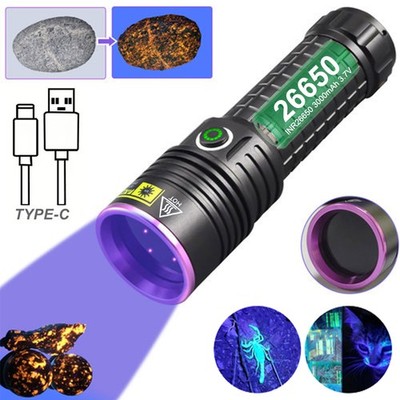 50W LED UV Taschenlampe Schwarzlicht Taschenlicht 365nm Bernstein Handlampe DE