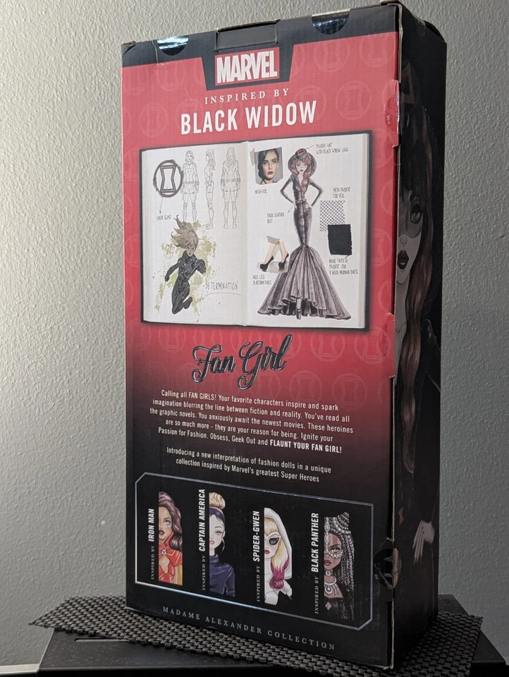 Figura Muñeca de Acción Madame Alexander - Fan Girl - Black Widow 13.5" Nueva en Caja Foto 3 de 4