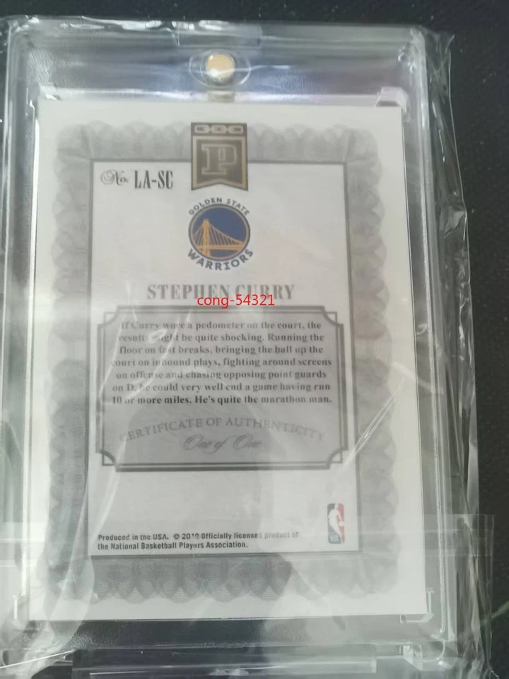 Tarjeta estrella de camiseta firmada con autógrafos de Stephen Curry de National Treasures Logoman 7 piezas Foto 3 de 4