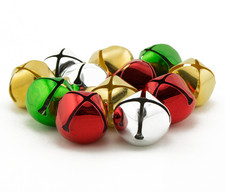 1 inch 25mm Gold Silver Red Green Mix Large Craft Jingle Bells Bulk 100 Pieces