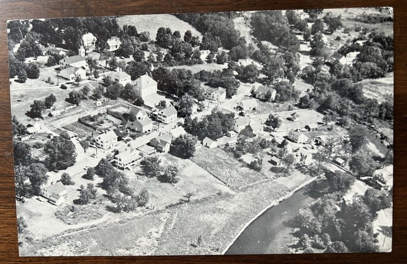 FREETOWN MA MASS~Aerial View of Assonet Village~Unused BW Chrome Postcard