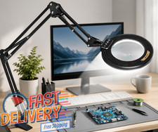 12X 30X Magnifying Glass with Light and Clamp...