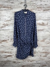 Womens Sezane Paisley midi dress blue size 40 floral print viscose dresses
