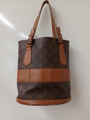 Louis Vuitton Monogram Bucket PM Hand Bag Made in USA Brown Vintage