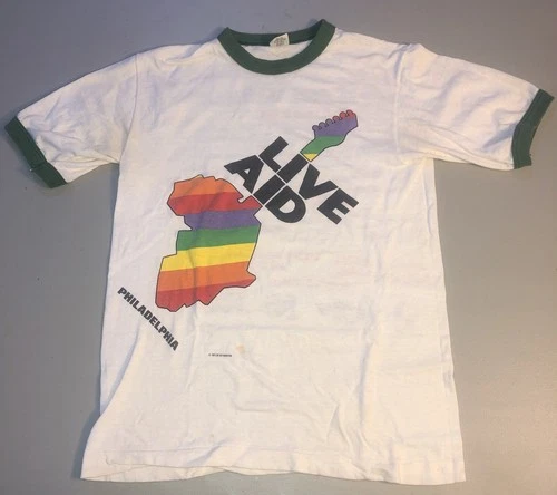 RARE Vintage Authentic Live Aid Concert Shirt Philadelp 1980s vintage concert t-shirt, vintage, single stitch, B+ condition