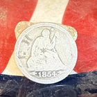 Dug Civil War 💥 🇺🇸 💣  1854 Silver Quarter 1854 Counter Stamped PH LA