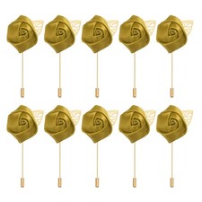 10 Pcs Rose Boutonnieres Groom Wedding Boutonnieres Pocket Gold