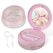 Denture Case, Leak Proof Denture Bath Case Cup Kit for Travel Cleaning, Dentu...