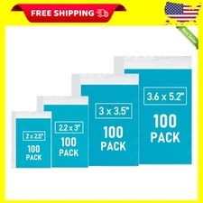 400 Pcs Small Plastic Bags Poly Resealable Clear Bags for Jewelry Pill Packaging