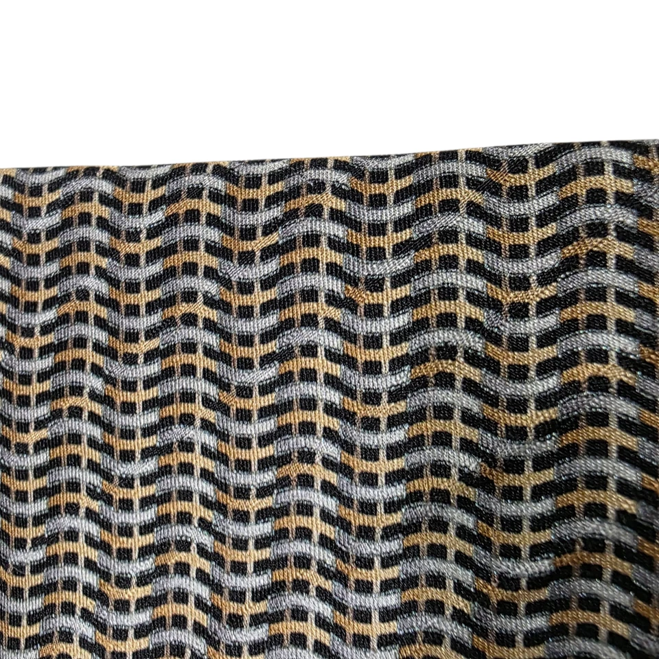 Corbata para Hombres Dino Bassi Negra Gris Tostada Seda Tejida Remolinos Clásico Traje de Negocios Foto 4 de 4