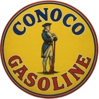 gasoline garage Oil Gas man cave  vintage round sign Reproduction