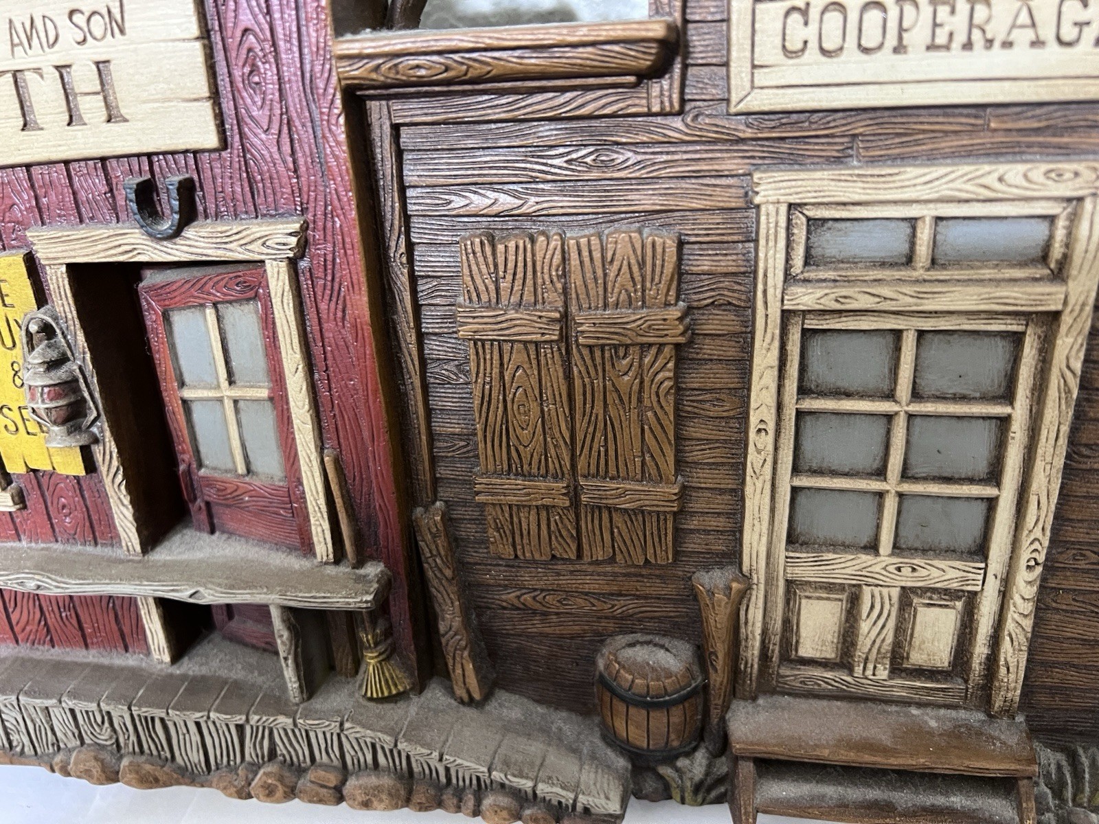 Vtg Burwood Products 1332 Western Gunsmith Cooperage Storefront Hanging Plaque