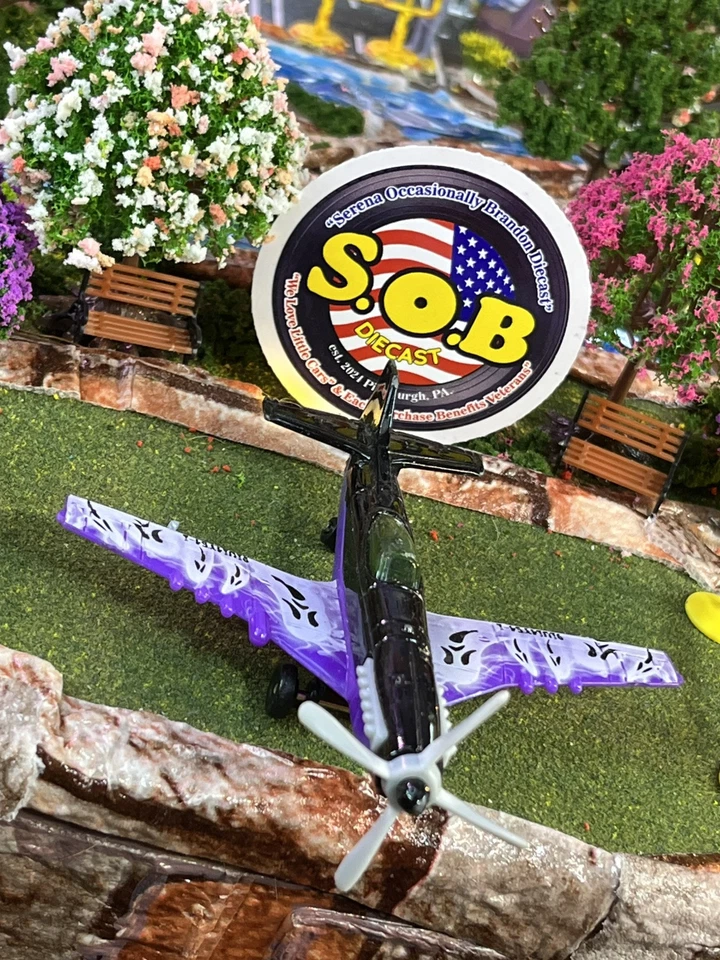 Avión acrobacias Matchbox Sky Busters 2009 púrpura diecast usado excelente estado Foto 4 de 4