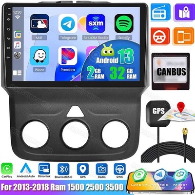 Car Stereo For 2013-2018 Dodge Ram 1500 2500 3500 Radio Head Unit GPS Navi 2+32G