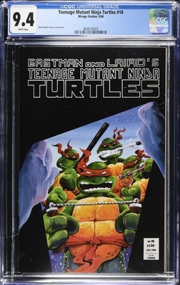 TEENAGE MUTANT NINJA TURTLES #16 (1988) CGC 9.4 NM Mirage Studios RARE TMNT