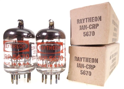 2x 5670 = 396A = 2C51 = CK5670 Raytheon Pair Röhren Valves Windmill Getters NOS - Bild 1 von 4
