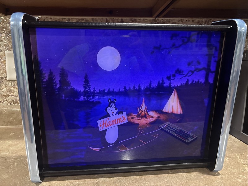 Hamms Beer Bear Canoe Scene LED Display light sign box