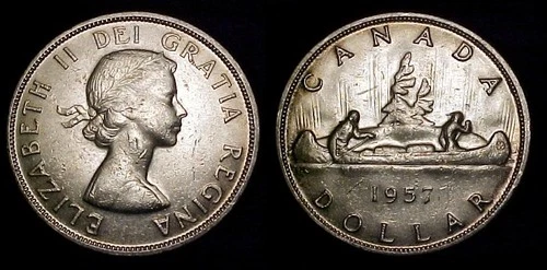 CANADA 1957 Silver Dollar XF