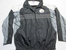NFL Mens Size L Windbreaker Jacket Black Active Outerwear