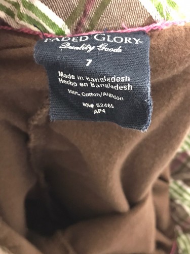 Faded Glory Girls Size 7 Above The Knee Plaid Skirt with Shorts Skort - Picture 5 of 5
