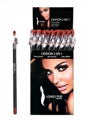 Bleistift 2 in 1 Augen und Lippen mit Bleistiftspitzer Lovely Pop Rot