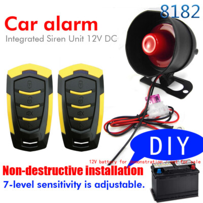 Car Horn Siren Alarm Car Alarm Security Protection System with 2 Controller J7Q6