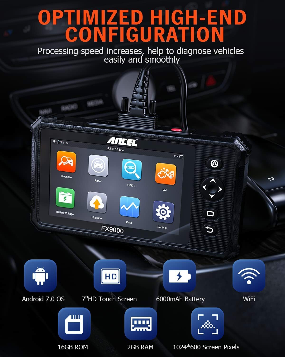 ANCEL FX9000 Automotive Full System OBD2 Scanner Car Diagnostic Tool TPMS DPF - Picture 4 of 9
