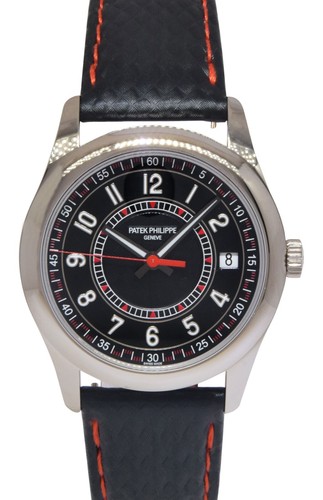 Patek Philippe Calatrava 6007 18k White Gold Red Accents 40mm Watch BP 6007G-010