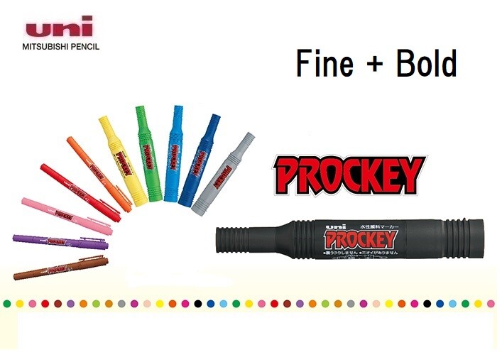 Uni PROCKEY Fine Bold Water Based Marker PM-150TR Choose From 18 Colors