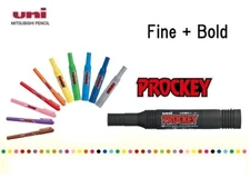 Uni PROCKEY Fine + Bold Water Based Marker PM-150TR Choose From 18 Colors