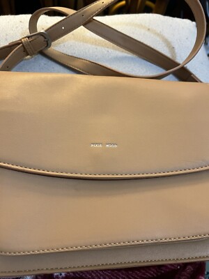 PIXIE WOOD CROSSBODY PURSE HONEY COLOR EUC PRISTINE ADJUSTABLE 